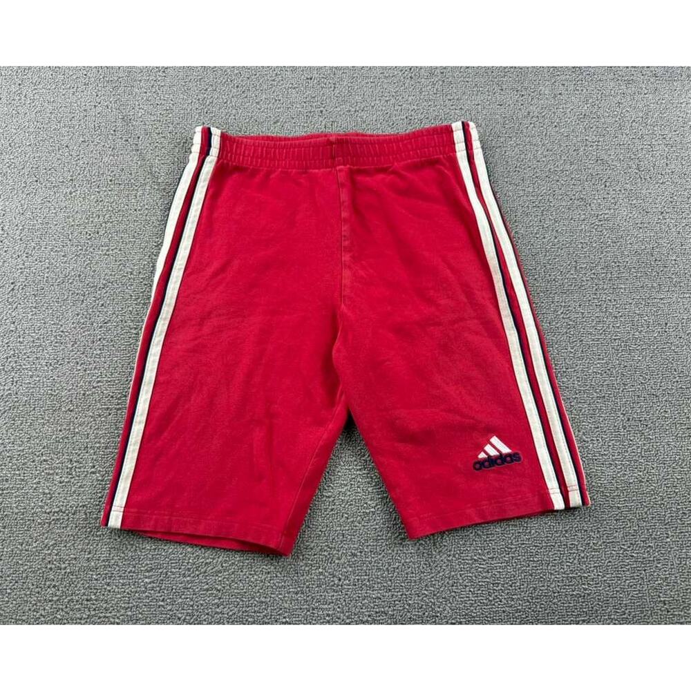 Adidas Shorts Men Small Red 3 Stripes Embroidered‎ Logo Made In Italy Rare
